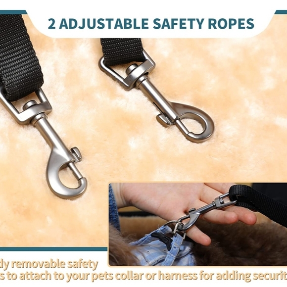 Petsfit Large Dog Car Booster with 2 Safety Tethers for 2 Dogs - Picture 7 of 10